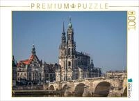 CALVENDO Puzzle CALVENDO Puzzle Die Hofkirche von Dresden mit Blick vom...
