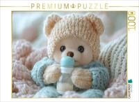 CALVENDO Puzzle CALVENDO Puzzle Niedlicher Baby Teddyb&auml;r mit Trinkflasche - Ein