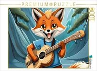 CALVENDO Puzzle CALVENDO Puzzle Ein Schlaufuchs spielt Gitarre im Wald, 1000...