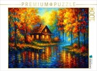 CALVENDO Puzzle CALVENDO Puzzle Haus am Fluss im Herbst, 1000 Teile...