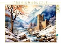 CALVENDO Puzzle CALVENDO Puzzle Schnee f&auml;llt auf den Gebirgsbach und die...