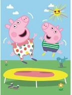 Trefl Puzzle Puzzle Peppa Pig: Auf dem Trampolin 20 St&uuml;ck, Puzzleteile