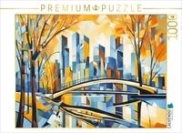 CALVENDO Puzzle CALVENDO Puzzle Spiegelnde Skyline im farbenfrohen Herbst, 1000