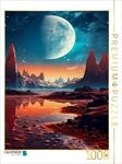 CALVENDO Puzzle CALVENDO Puzzle Mond steht &uuml;ber einem steinigen Planeten, 1000