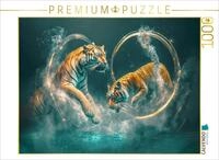 CALVENDO Puzzle CALVENDO Puzzle Tiger springen durch Ringe., 500 Teile...