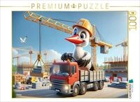 CALVENDO Puzzle CALVENDO Puzzle Der findige Storch am Steuer: Ein Vogel im