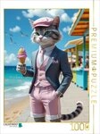 CALVENDO Puzzle CALVENDO Puzzle Kater mit Eis im Sommeranzug &ndash; stilvolles