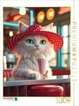 CALVENDO Puzzle CALVENDO Puzzle Katzen-Diva im Diner mit Milchshake &ndash; lustiges