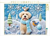 CALVENDO Puzzle CALVENDO Puzzle Winterzauber mit Hund Filzkunst, 1000 Teile