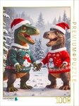 CALVENDO Puzzle CALVENDO Puzzle Zwei Dinos haben Spa&szlig; im weihnachtlichen...