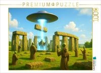 CALVENDO Puzzle CALVENDO Puzzle Stonehenge &ndash; Aliens mit Energiestrahl, 1000...