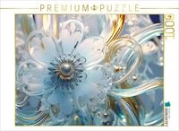 CALVENDO Puzzle CALVENDO Puzzle Eisblumen - Bl&uuml;te wie aus Glas, 500 Teile