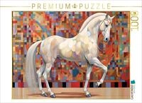 CALVENDO Puzzle CALVENDO Puzzle Silberwei&szlig;e Eleganz - Edles wei&szlig;es Pferd vor...