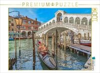 CALVENDO Puzzle CALVENDO Puzzle Gondel Station an der Rialto Br&uuml;cke, 500 Teile