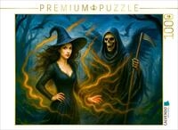 CALVENDO Puzzle CALVENDO Puzzle Kr&auml;uterhexe mit Gevatter Tod, 1000 Teile