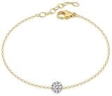 Zeeme Armband 925/- Sterling Silber glanz gelb vergoldet Zirkonia wei&szlig;