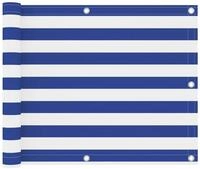 vidaXL Markise vidaXL Balkon-Sichtschutz Wei&szlig; und Blau 75x500 cm Oxford-Gewebe