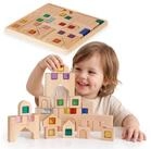 Mamabrum Mamabrum Sensorische Holzbausteine mit Acrylw&uuml;rfeln 40-teilig...