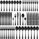 LuxusKollektion Besteck-Set Besteck Messer Gabel L&ouml;ffel Steakmesser Schwarz...