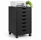 relaxdays Rollcontainer mit 7 Schubladen, (1 St), schwarz