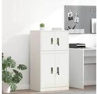 vidaXL Stauraumschrank vidaXL Aufbewahrungsschrank Wei&szlig; 60 x 40 x 40 cm Stahl