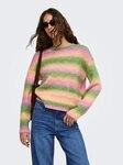 ONLY Strickpullover ONLDUBLIN LS SPACE DYE O-NECK KNT Materialmix, regular fit,
