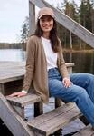 Longstrickjacke CECIL, Damen, Gr. L (42), braun (creamy mocha melange), Strick,
