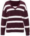 Streifenpullover LASCANA "aus kuschelweichem Strick", Damen, Gr. 44/46, rot (feige,