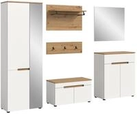 xonox.home Garderoben-Set Canu, (5-tlg), in Wei&szlig;/ Artisan Eiche Nachbildung 255 x