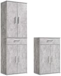 mokebo Schrank-Set Die Allzweckwaffe Mehrzweckschrank Aktenschrank Besenschrank 60