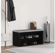 vidaXL Schuhschrank vidaXL Schuhbank Schwarze Eiche 100 x 35 x 45 cm Holzwerkstoff
