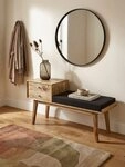 KADIMA DESIGN Sitzbank Sitzbank Stoff / Massivholz Bank 120x65x40 cm im Retro...