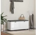 vidaXL Truhenbank vidaXL Flurbank mit Kissen mit Regal mit T&uuml;r Wei&szlig; 100 x 38...