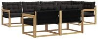 vidaXL Gartenlounge-Set Outdoor-Sofagarnitur 7 stk. Wei&szlig; und Schwarz, (7-tlg)