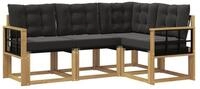vidaXL Gartenlounge-Set Outdoor-Sofagarnitur 4 stk. Wei&szlig; und Schwarz, (4-tlg)