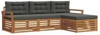 vidaXL Gartenlounge-Set Outdoor-Sofagarnitur 4 stk. Natur und Anthrazit, (4-tlg)