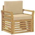 vidaXL Sofaelement Outdoor-Sofagarnitur Polyester Wei&szlig; (1 St)