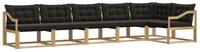 vidaXL Gartenlounge-Set Outdoor-Sofagarnitur 6 stk. Wei&szlig; und Schwarz, (6-tlg)