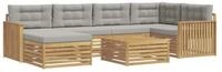 vidaXL Gartenlounge-Set Outdoor-Sofagarnitur 7 Stk. Wei&szlig; und Hellgrau, (7-tlg)