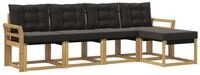 vidaXL Gartenlounge-Set Outdoor-Sofagarnitur 5 stk. Wei&szlig; und Schwarz, (5-tlg)