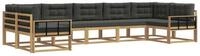 vidaXL Gartenlounge-Set Outdoor-Sofagarnitur 7 stk. Wei&szlig; und Anthrazit, (7-tlg)