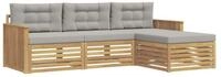 vidaXL Gartenlounge-Set Outdoor-Sofagarnitur 4 Stk. Wei&szlig; und Hellgrau, (4-tlg)
