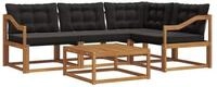 vidaXL Gartenlounge-Set Outdoor-Sofagarnitur 5 stk. Nat&uuml;rlich und Schwarz,...