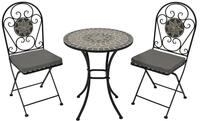 DEGAMO Garten-Essgruppe SIENA, (3-tlg), 2x Klappstuhl und 1x Tisch rund 60cm,