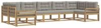 vidaXL Gartenlounge-Set Outdoor-Sofagarnitur 7 stk. Wei&szlig; und Hellgrau, (7-tlg)