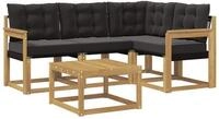 vidaXL Gartenlounge-Set Outdoor-Sofagarnitur 5 stk. Wei&szlig; und Schwarz, (5-tlg)