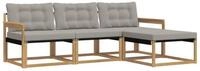 vidaXL Gartenlounge-Set Outdoor-Sofagarnitur 4 stk. Wei&szlig; und Hellgrau, (4-tlg)