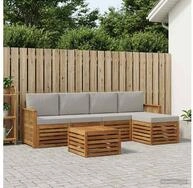 vidaXL Gartenlounge-Set vidaXL Outdoor-Sofagarnitur 6 stk. Nat&uuml;rlich und...