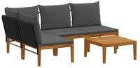 vidaXL Sofaelement 5 stk. Massives nholz & Seil Natur (5 St)