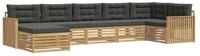 vidaXL Gartenlounge-Set Outdoor-Sofagarnitur 7 Stk. Wei&szlig; und Anthrazit, (7-tlg)